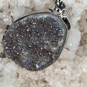 Handmade Druzy Quartz Pendant